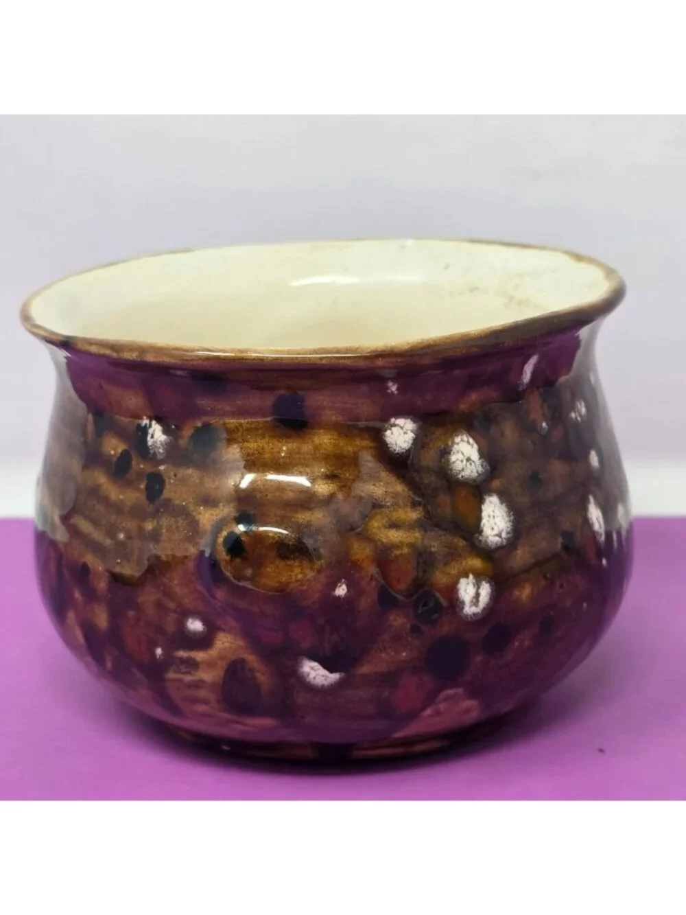 Vintage Angel Gifts by Pattee Handcrafted USA Pottery Bowl‎ Brown Drip Glaze